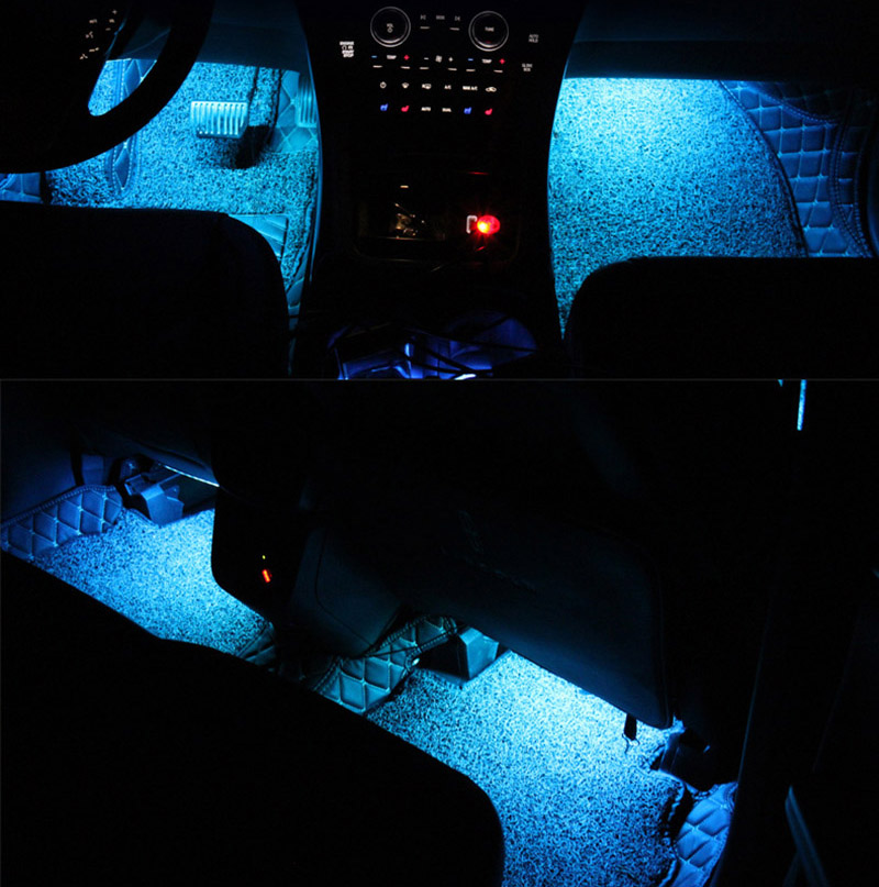 DC5V 222mm Car Atmosphere LED Light Bar Kit Foot Atmosphere High Flexible LED Lighting Multicolor With RGB Music Rhythm Welcome Light Bar